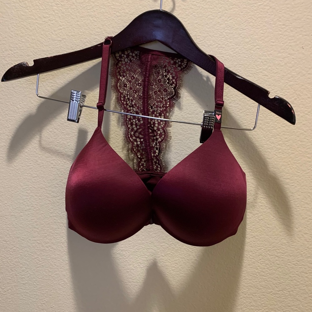 Victoria Secret Burgundy Racer Back Padded Bra